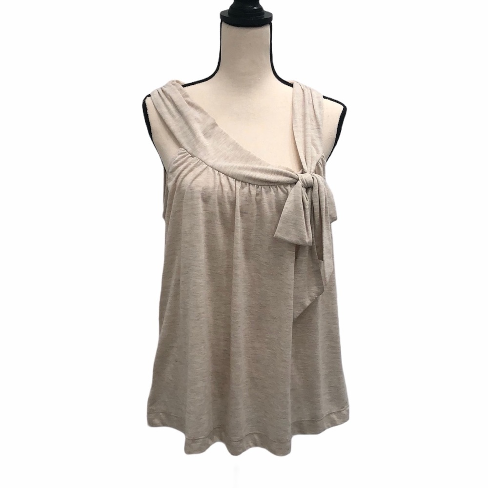 ELLA MOSS FOR ANTHROPOLOGIE IVORY OFF CENTER TIE NECK TANK XL